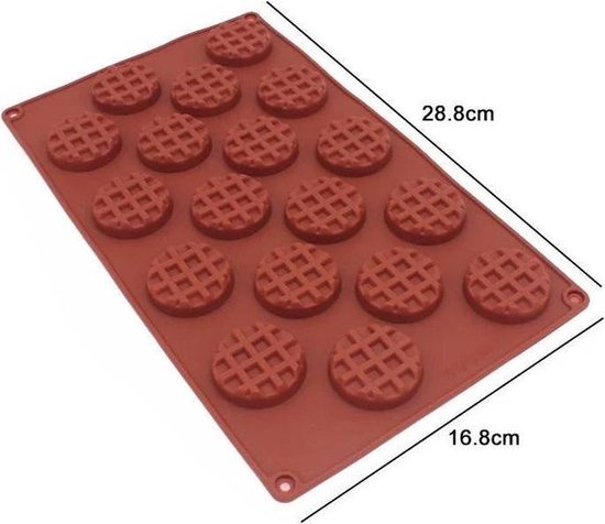 Foto: Super leuke ronde mini wafel vorm wafel rondjes bakvorm voor koekjes chocolade resin of snoep holy moldy