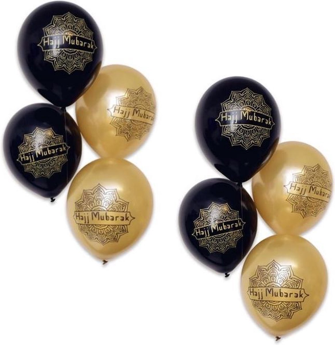 5x stuks Hajj thema ballonnen zwart/goud 30 cm | bol.com