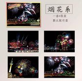 Scratch Art  Fireworks 4 Kras kaarten - Scratch painting cards (4 stuks)