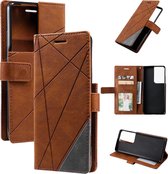 Book Case Samsung Galaxy S21 Ultra | Hoogwaardig PU Leren Hoesje | Lederen Wallet Case | Luxe Uitstraling | Telefoonhoesje | Pasjeshouder | Portemonnee | Bruin