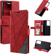 Book Case Samsung Galaxy S21 Ultra | Hoogwaardig PU Leren Hoesje | Lederen Wallet Case | Luxe Uitstraling | Telefoonhoesje | Pasjeshouder | Portemonnee | Rood