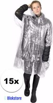 BS - 15x wegwerp regenponcho transparant - poncho