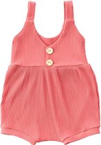 Baby jumpsuit – Mouwloos – Zomer – Koraal rood – Maat 62/68