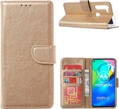Xssive Hoesje voor Motorola Moto G8 - Book Case - Goud