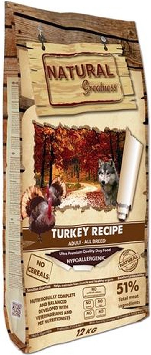 Natural greatness Natural Greatness - Turkey recipe -Hondenvoer - 12 kg