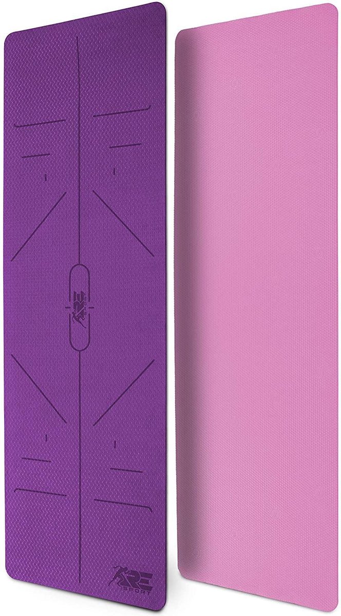Sens Design yogamat sportmat fitnessmat met motief - paars/roze