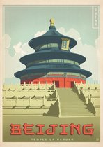 valentijn cadeautje voor hem / Vintage Steden Poster - Beijing - Wandposter 60 x 40 cm