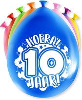 Ballonnen Hoera 10 jaar 8 stuks 20 cm