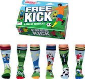 ODD SOCKS Heren Sokken Free Kick Voetbal Multipack Mismatched 39-46 Cadeaudoos