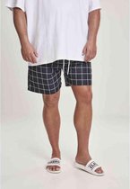 Urban Classics Zwemshorts -L- Check Zwart/Wit