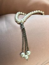 Shukran tasbih - Marmer wit - Tesbih - Tespih - Tasbeeh - Gebedsketting - Tasbih 33 kralen - Tasbih teller - Islam