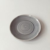 Decoratieplateau - keramiek - grijs - vintage look - 31cm