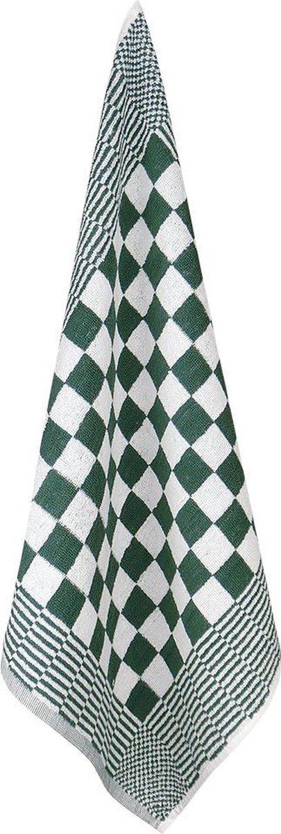 Treb Horecalinnen Handdoeken 5 Stuks Groen en Wit Geblokt 50x50cm - Treb AD