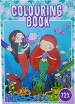 Kleurboek +/- 72 Kleurplaten "Mermaid"