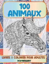 Livres a colorier pour adultes - Destressant - 100 animaux