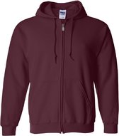 Gildan Zware Blend Unisex Adult Full Zip Hooded Sweatshirt Top (Marron)