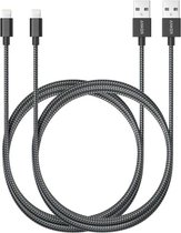 Anker Lightning gevlochten kabel 180cm MFI - 2Pack Zwart