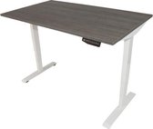 Zit-sta bureau 160x80 cm. – Elektrisch verstelbaar – 2-motorig + display – Frame: wit – Blad: Logan eik
