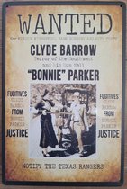 Wanted Bonnie and Clyde Reclamebord van metaal METALEN-WANDBORD - MUURPLAAT - VINTAGE - RETRO - HORECA- BORD-WANDDECORATIE -TEKSTBORD - DECORATIEBORD - RECLAMEPLAAT - WANDPLAAT - N