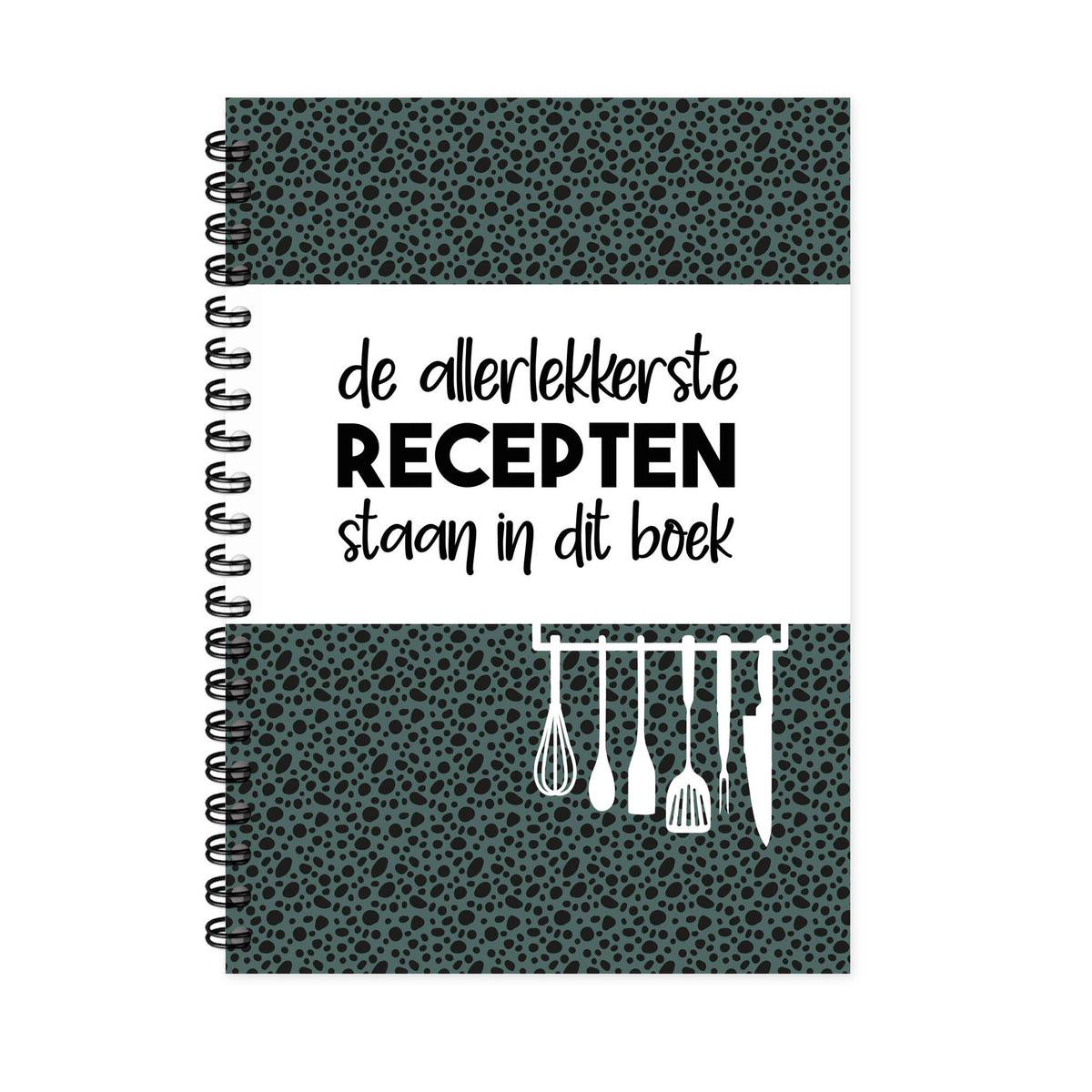 Receptenboek invulboek - Recepten verzamelboek met handige inhoudsopgave - verjaardagscadeau man vrouw - Tip - BBQ - barbecue - Hippekaartjeswinkel