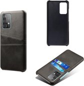 Samsung Galaxy A52 - A52s hoesje - MobyDefend Lederen Backcover Met Vakjes Voor Pasjes - Zwart - GSM Hoesje - Telefoonhoesje Geschikt Voor Samsung Galaxy A52 - Galaxy A52s