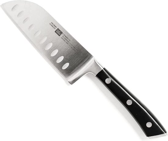 Foto: Food appeal dynamic pro santoku mes 13cm flinterdun snijden hak en dobbelstenen voor vlees vis en groenten roestvrij staal zwart antiroest 