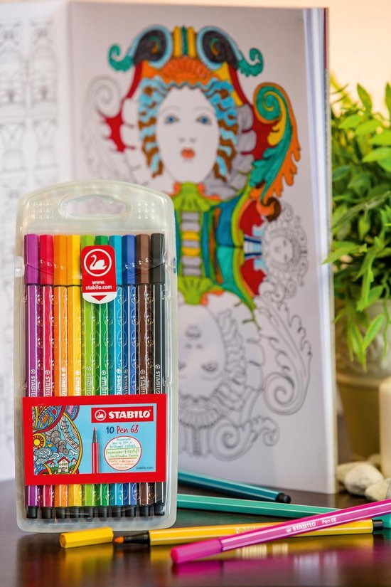 STABILO Pen 68 Stylos feutre - Boîte 10 pcs