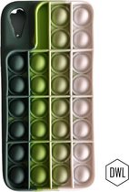 Apple iPhone 12 / 12 Pro telefoonhoesje Pop It Fidget Toy - Rainbow case groen – Bekend van TikTok – Nieuw soft back case hoesje