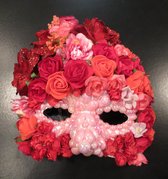 Handgemaakt bloem masker rood