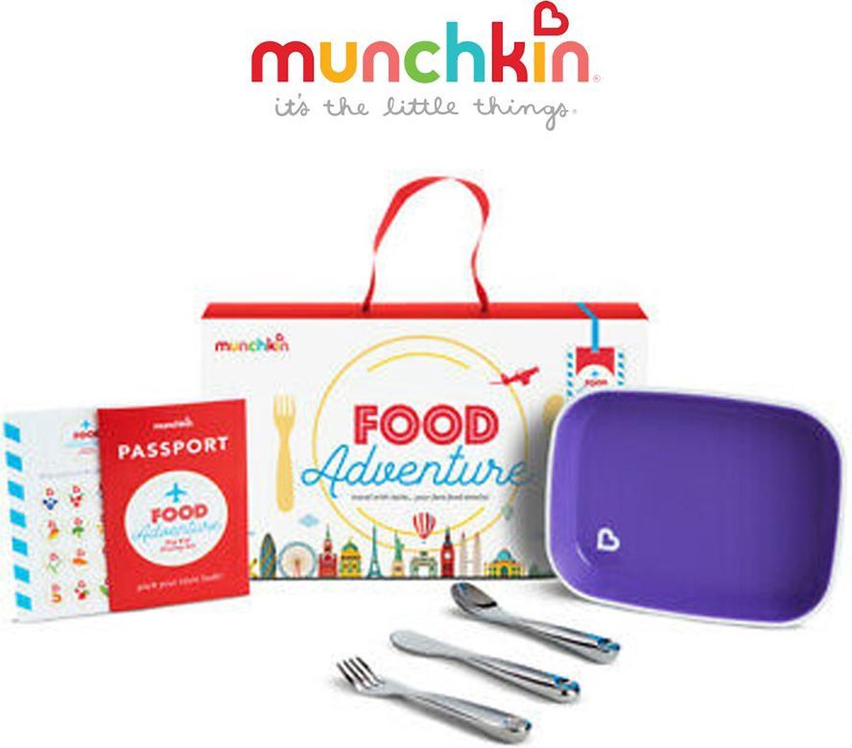 Goedkoopste Munchkin Food Adventure Kinder Bestekset - 4 Delig - Paars