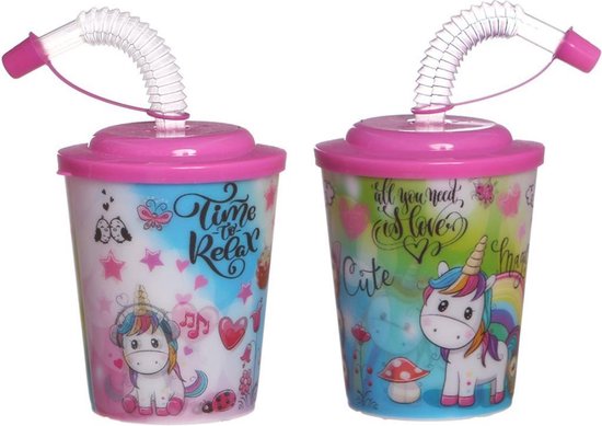 MUG LICORNE ROSE 3D AVEC COUVERCLE