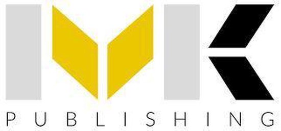 Logo met de tekst MJK PUBLISHING in grijze, gele en zwarte letters.