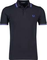 Fred Perry - Heren Polo SS Twin Tipped Navy/Riviera/Cbl - Blauw - Maat S