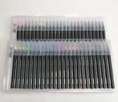 Water brush pen set - 50 stuks - inclusief 2 water penseelstiften