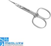 MEDLUXY PRO - Nagelriemschaar - Gebogen - Micro Fijne Spits / Scherp punt - 10 cm - Comfort Design [huid- en vellenschaartje, nagelriemknipper, cuticle scissor, verwijderen van nag