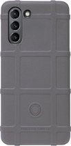 RUGGED SHIELD Rubber Bumper Case Hoesje Geschikt voor Samsung Galaxy S21 Plus - Grijs