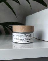 OrganiBrush Poetstabletten - Glazen Pot Met Bamboe - Fresh Mint - 92 Stuks