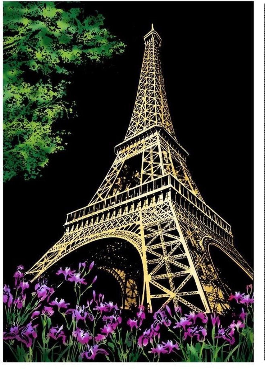 Scratch Art Paris - 410 x 287 mm - Kras tekeningen - Scratch painting