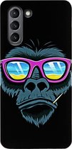ADEL Siliconen Back Cover Softcase Hoesje Geschikt voor Samsung Galaxy S21 Plus - Gorilla Apen