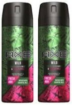 Axe Wild Bergamot & Pink Pepper Deodorant / Bodyspray - Voordeelverpakking 2 x 150 ml