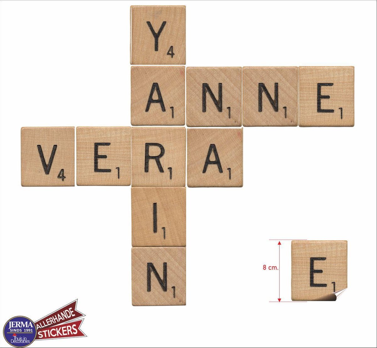 C scrabble letters set van 4 letter stickers