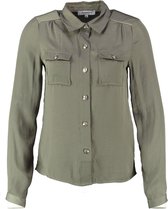 Morgan armygroene shiny blouse - valt kleiner - Maat 38