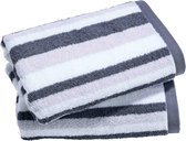 Badlaken 70x140 cm Stripe antraciet/zilver col 2 - 3 Stuks