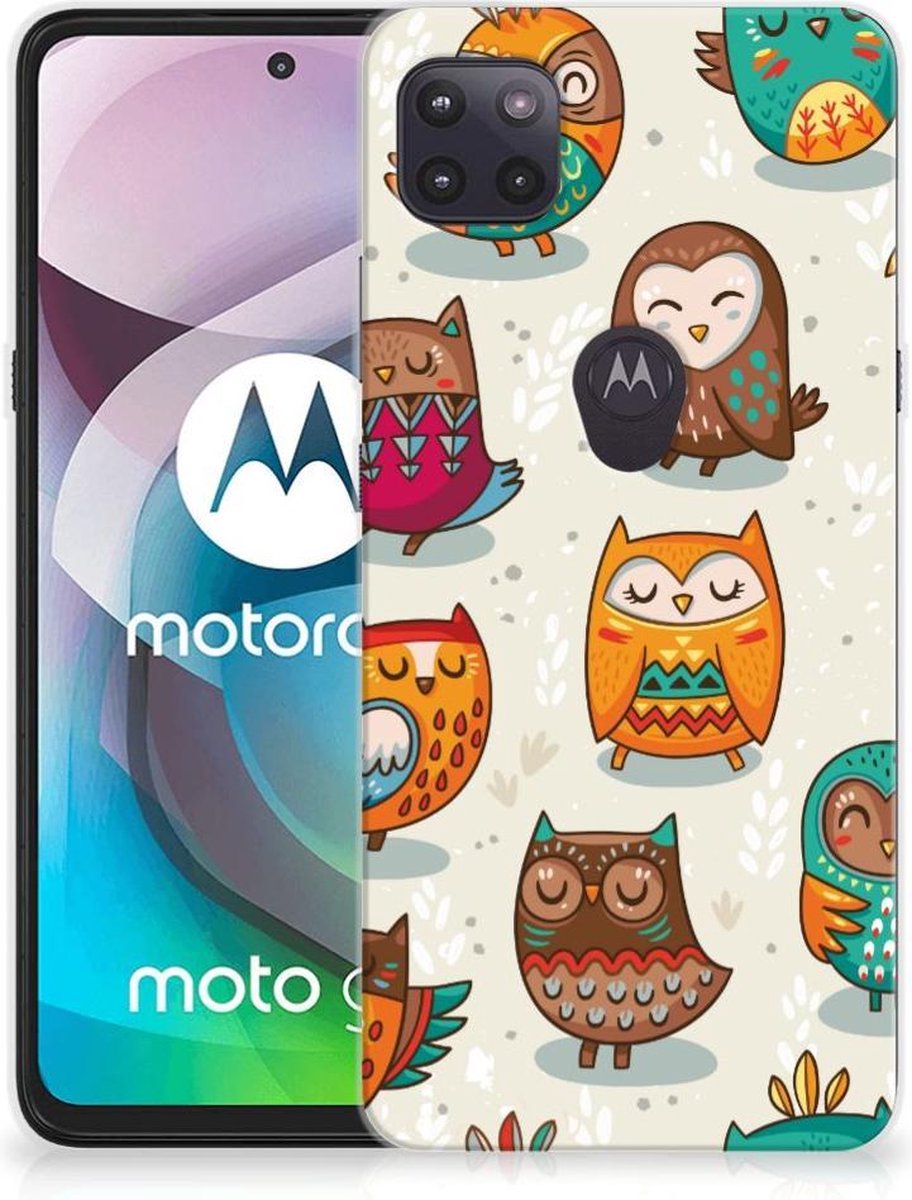 Motorola Moto G 5G TPU Hoesje Vrolijke Uilen