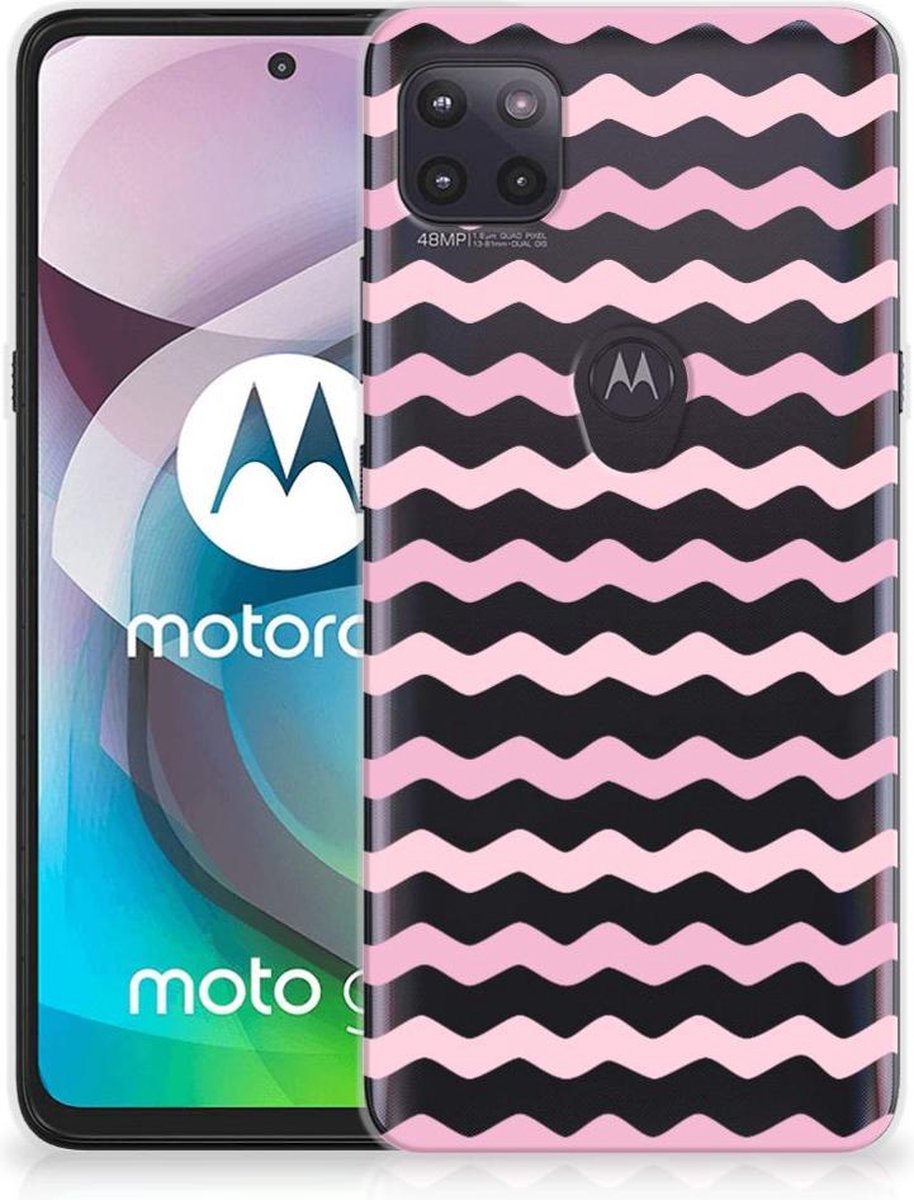 Motorola Moto G 5G TPU bumper Waves Roze