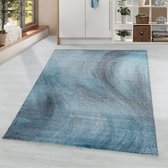 Flycarpets Minta Modern Vloerkleed - Grijs / Blauw - 200x290 - Laagpolig - Woonkamer
