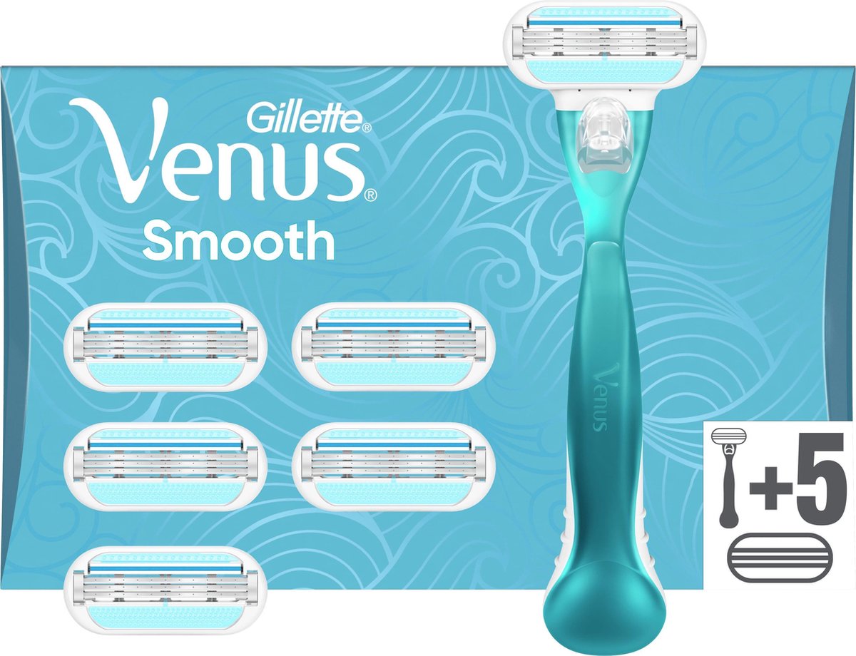 Gillette Venus Smooth Scheersysteem Voor Vrouwen + 5 Scheermesjes - Gillette Venus