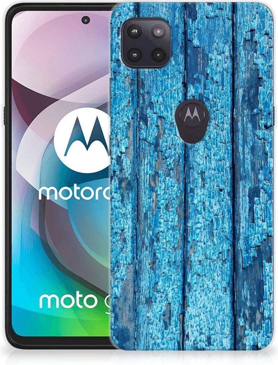 Motorola Moto G 5G Bumper Hoesje Wood Blue