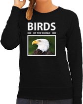Dieren foto sweater Amerikaanse zeearend - zwart - dames - birds of the world - cadeau trui roofvogel liefhebber L