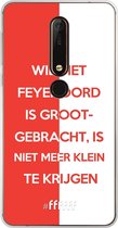 Nokia X6 (2018) Hoesje Transparant TPU Case - Feyenoord - Grootgebracht